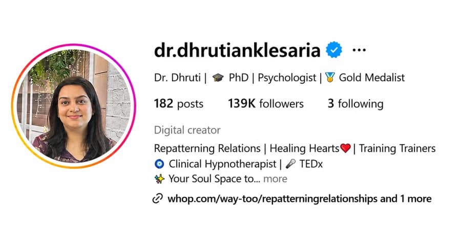 Dr. Dhruti Anklesaria — after
